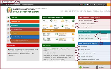 TNPDS Ration Card Correction, TN Sm